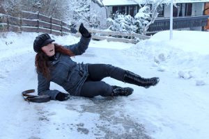 Slipping on ice can lead to injury